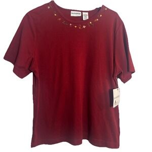 NWT Vintage Y2K Breckenridge Woman‎ L 'Autumn Friends' Embroidered Fall Leaves